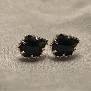 Black and Gold Tessa Studs Kendra Scott